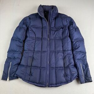 Athleta Quilted Puffer Full Zip Jacket in Blue Woman's Size XS